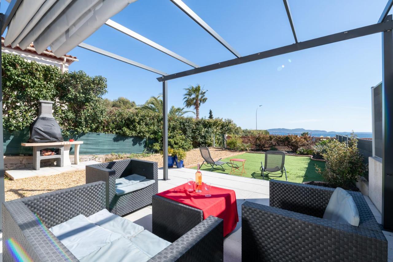 Face A La Mer Superbe Villa Terrasse Barbecue Le Pradet ガイヤック エクステリア 写真