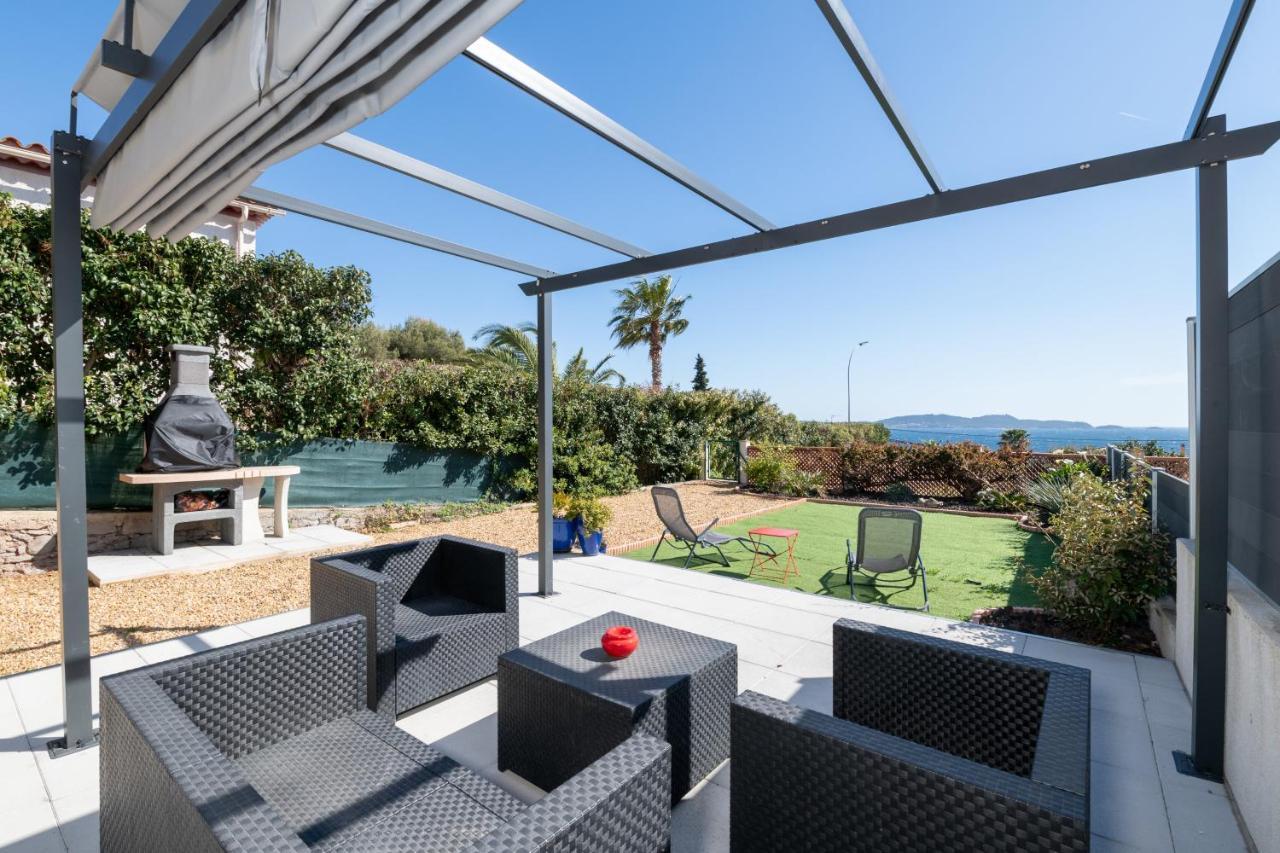 Face A La Mer Superbe Villa Terrasse Barbecue Le Pradet ガイヤック エクステリア 写真